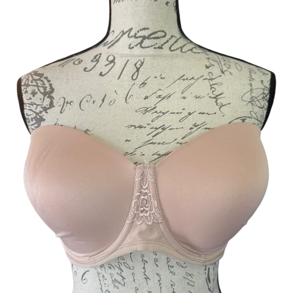 Vanity Fair Rose Beige Full Figure Strapless Underwire Bra 74380 Size 38DD